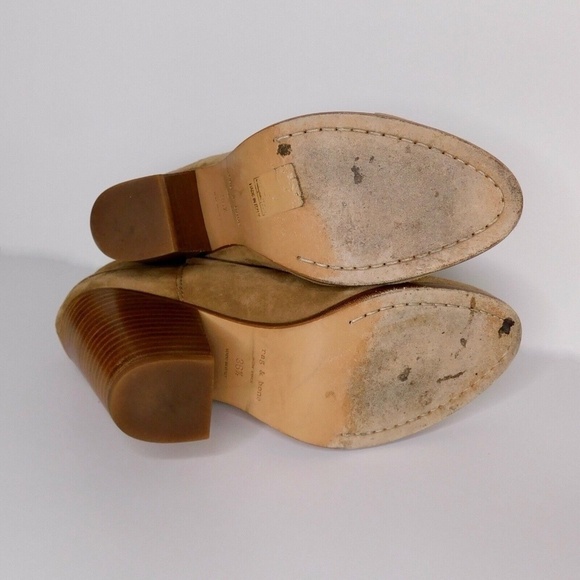 RAG & BONE Harrow Suede Ankle Boots Bootie Ankle Straps Hazel Tan 36.5 - Picture 9 of 13